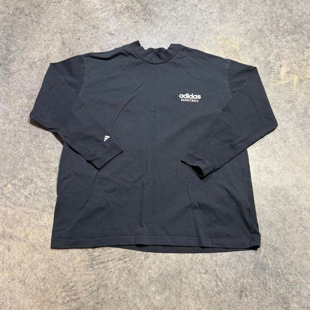 Adidas Men's Black and Navy T-shirt